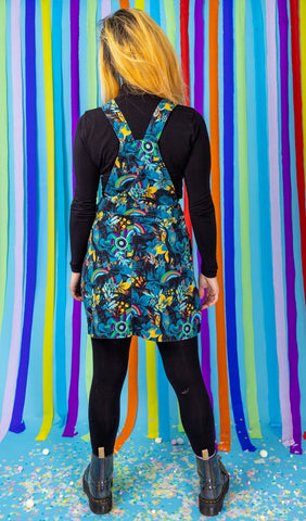 Blue/Black Jurassic World Dinosaur Pinafore - Run & Fly