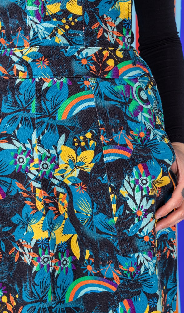 Blue/Black Jurassic World Dinosaur Pinafore - Run & Fly
