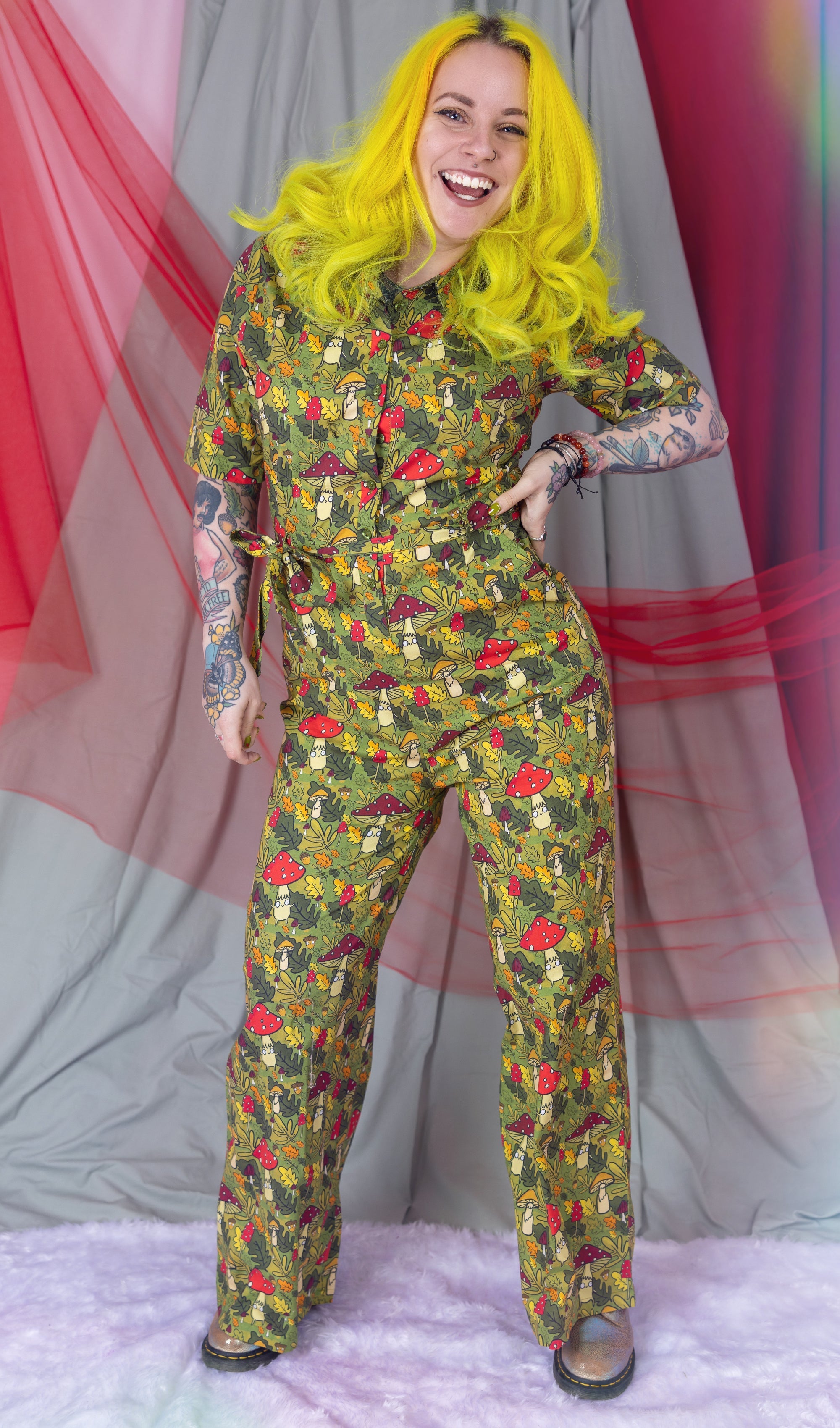 Katie Abey Mushroom Bois Jumpsuit - Run & Fly