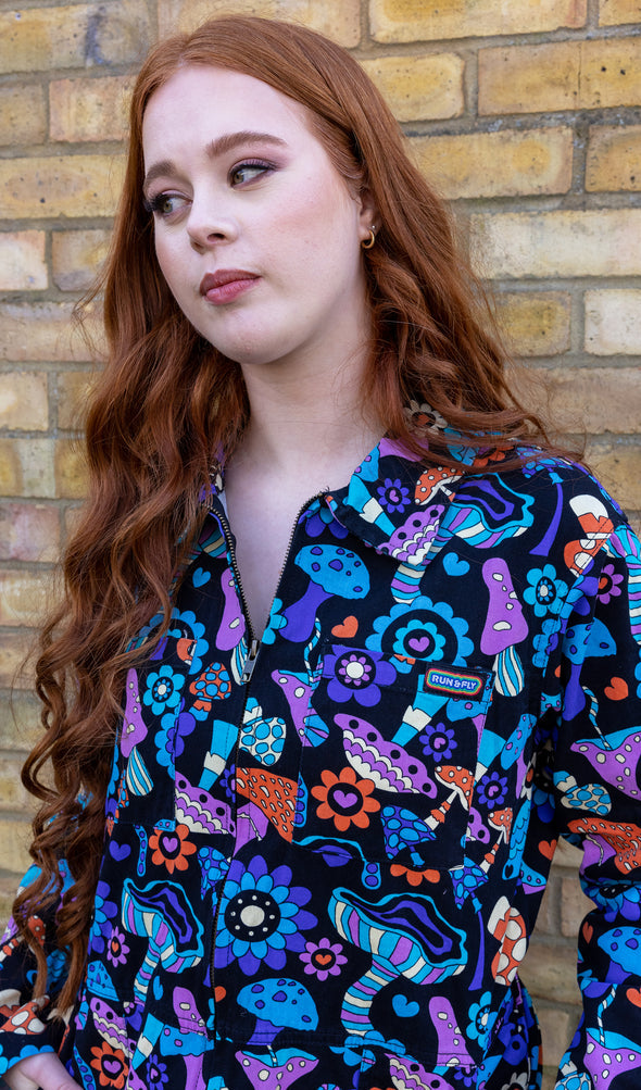 Mushroom Mayhem Stretch Twill Boiler Suit - Run & Fly