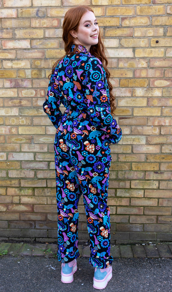 Mushroom Mayhem Stretch Twill Boiler Suit - Run & Fly