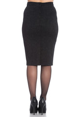 Nebula Black Glittery Pencil Skirt - Hell Bunny (Last Available)