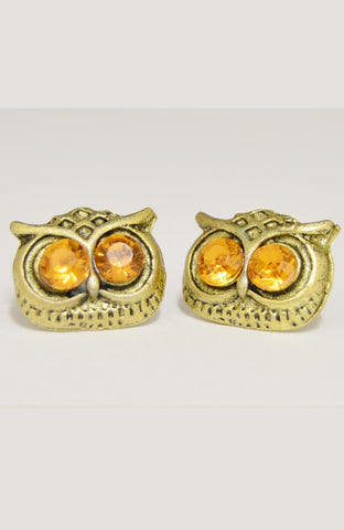 Owl Gem Stud Earrings (Last Available)