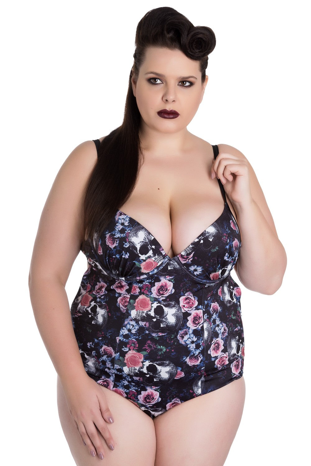 Morgan Skull & Roses Swimsuit - Hell Bunny
