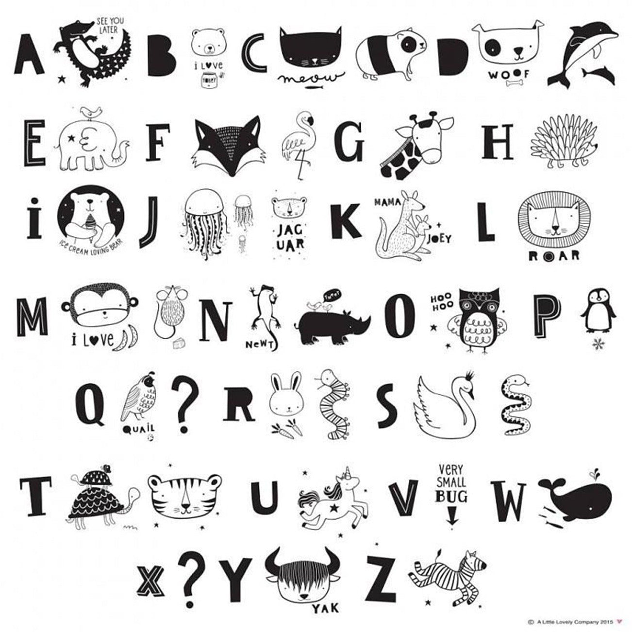 A5 & A4 Lightbox letter ABC Animal Set - A Little Lovely Company