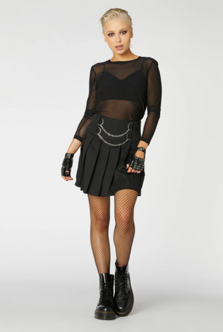 Punk Chain Pleated Skirt - Dangerfield