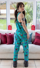 Jade Adventure Dinosaur Twill Dungarees - Run & Fly