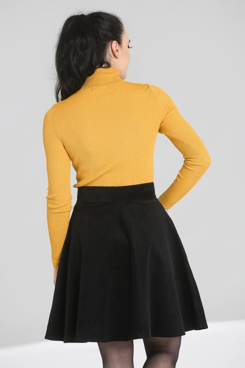 Spiros Mustard Roll Neck Top - Hell Bunny