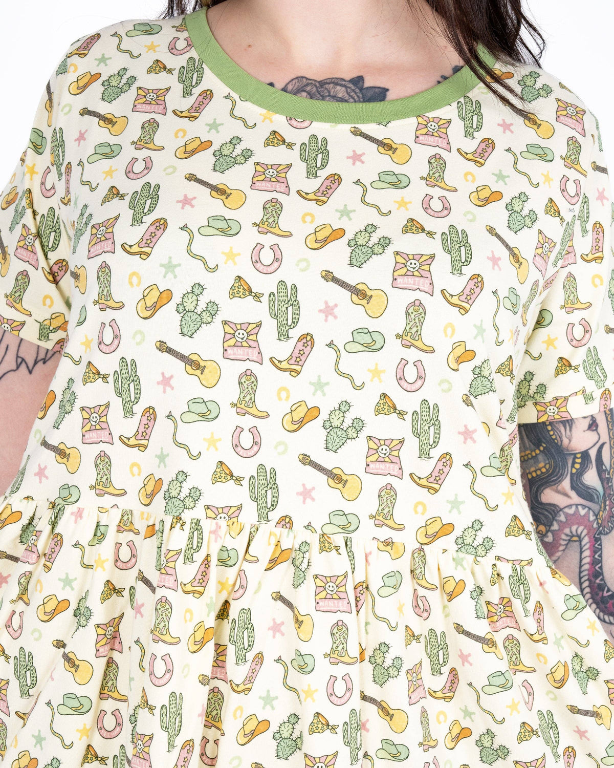 Rebel Romance x Yasmin Cousins Cowboy Stretch Smock Dress