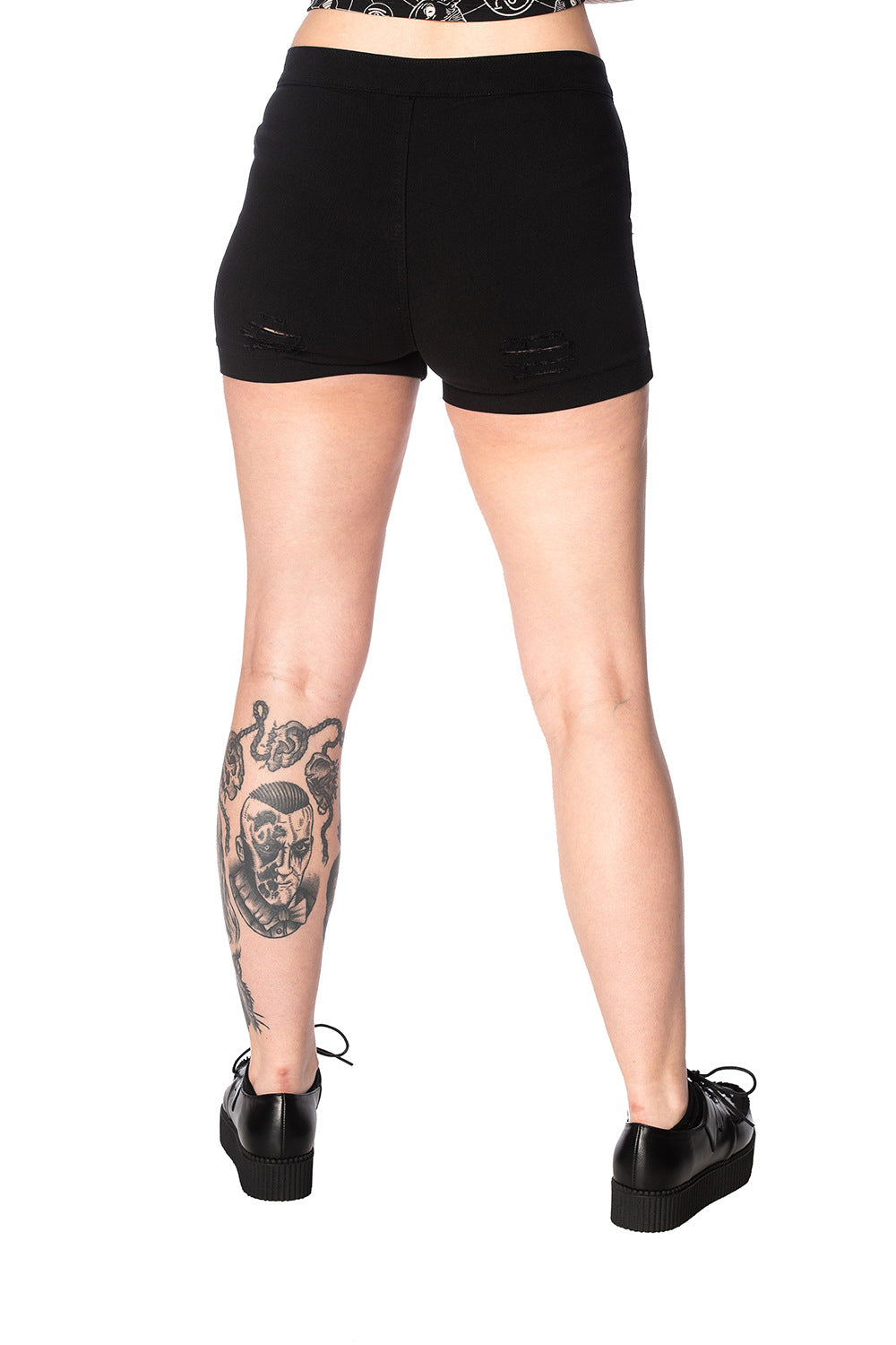 Trashed & Ragged Black Shorts - Banned