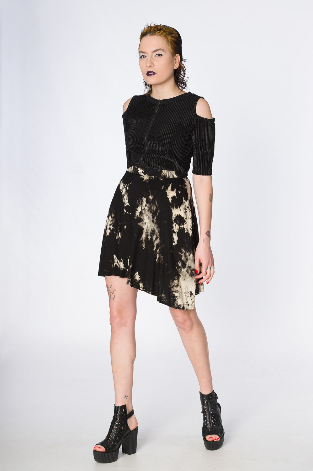 Black Tie-Die Skirt - Banned
