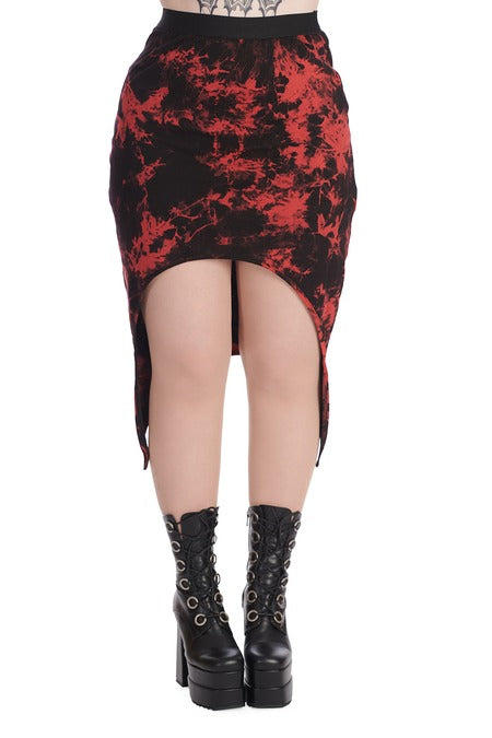 Black and Red Tie-Die Skirt - Banned
