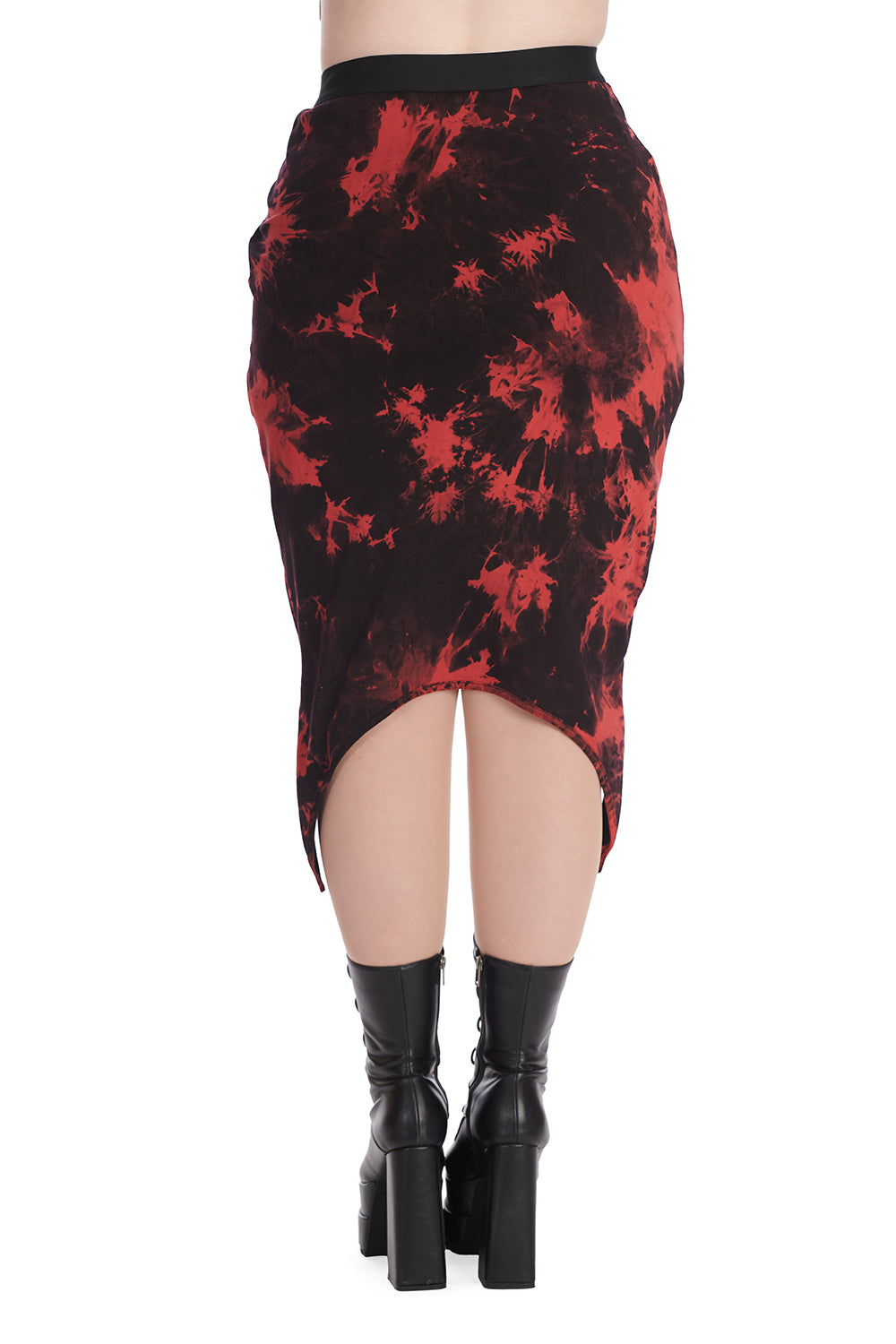 Black and Red Tie-Die Skirt - Banned