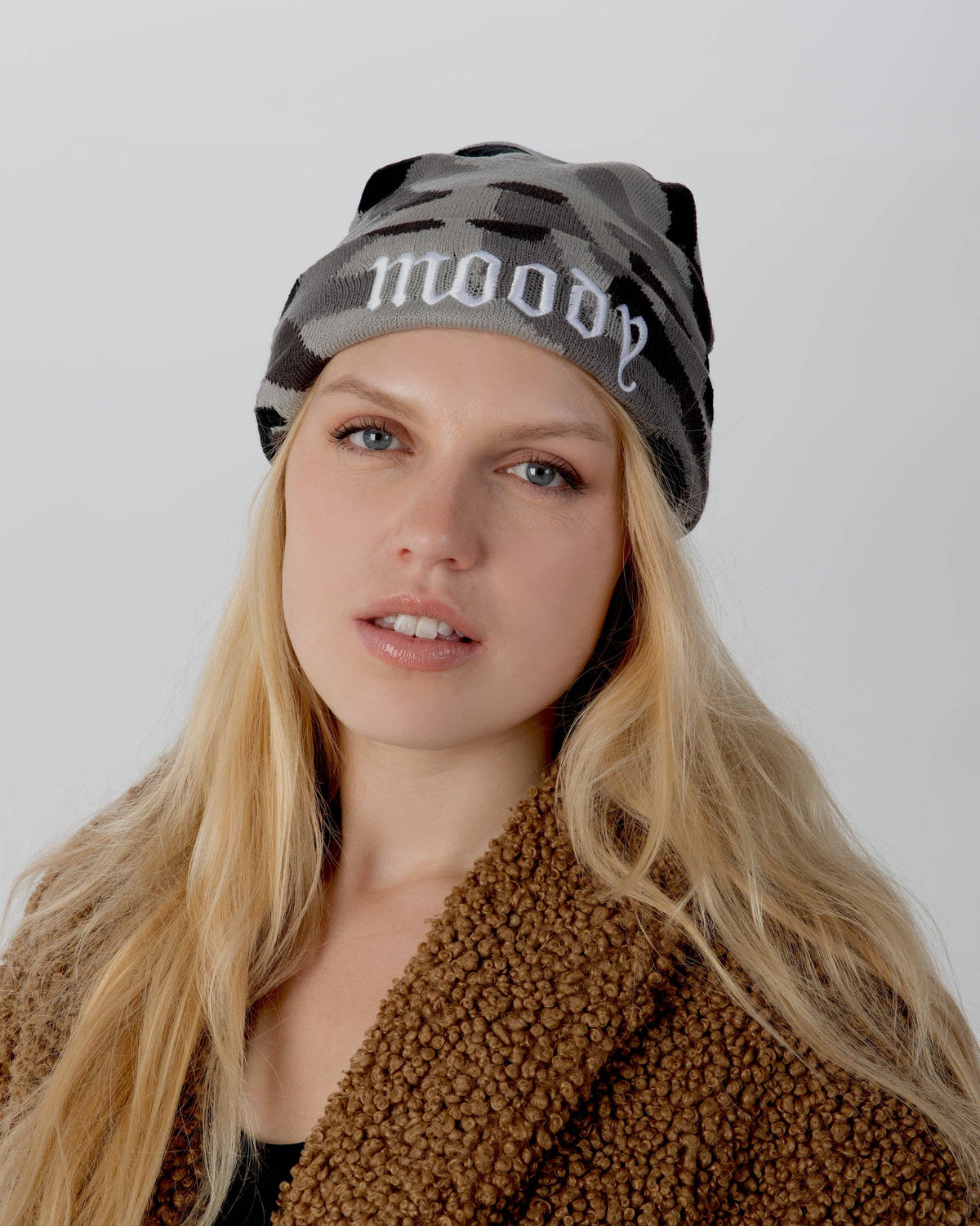 Moody Embroidered Camouflage Beanie