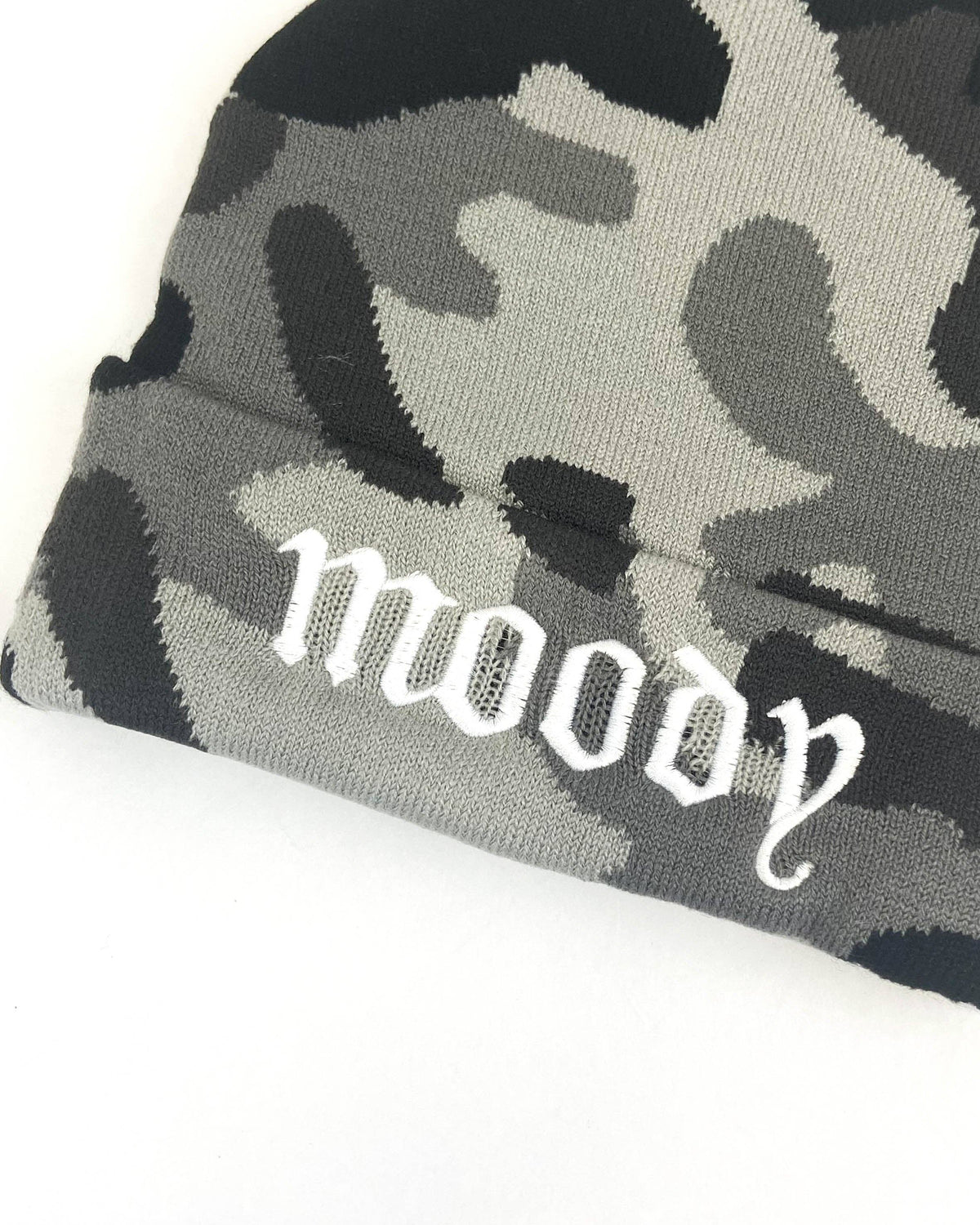 Moody Embroidered Camouflage Beanie