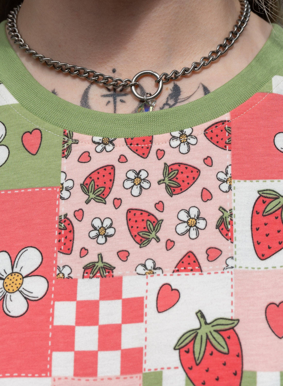 Strawberry Picnic Cropped Boxy Tee - Rebel Romance