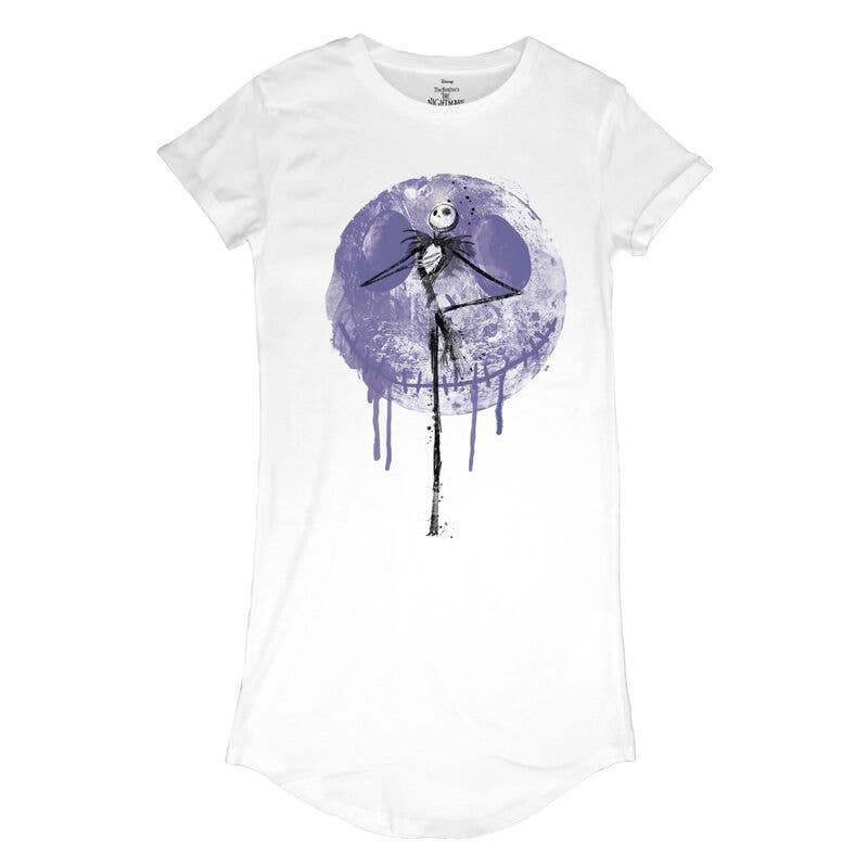 Nightmare Before Christmas - Moon Drip - T-Shirt Dress White