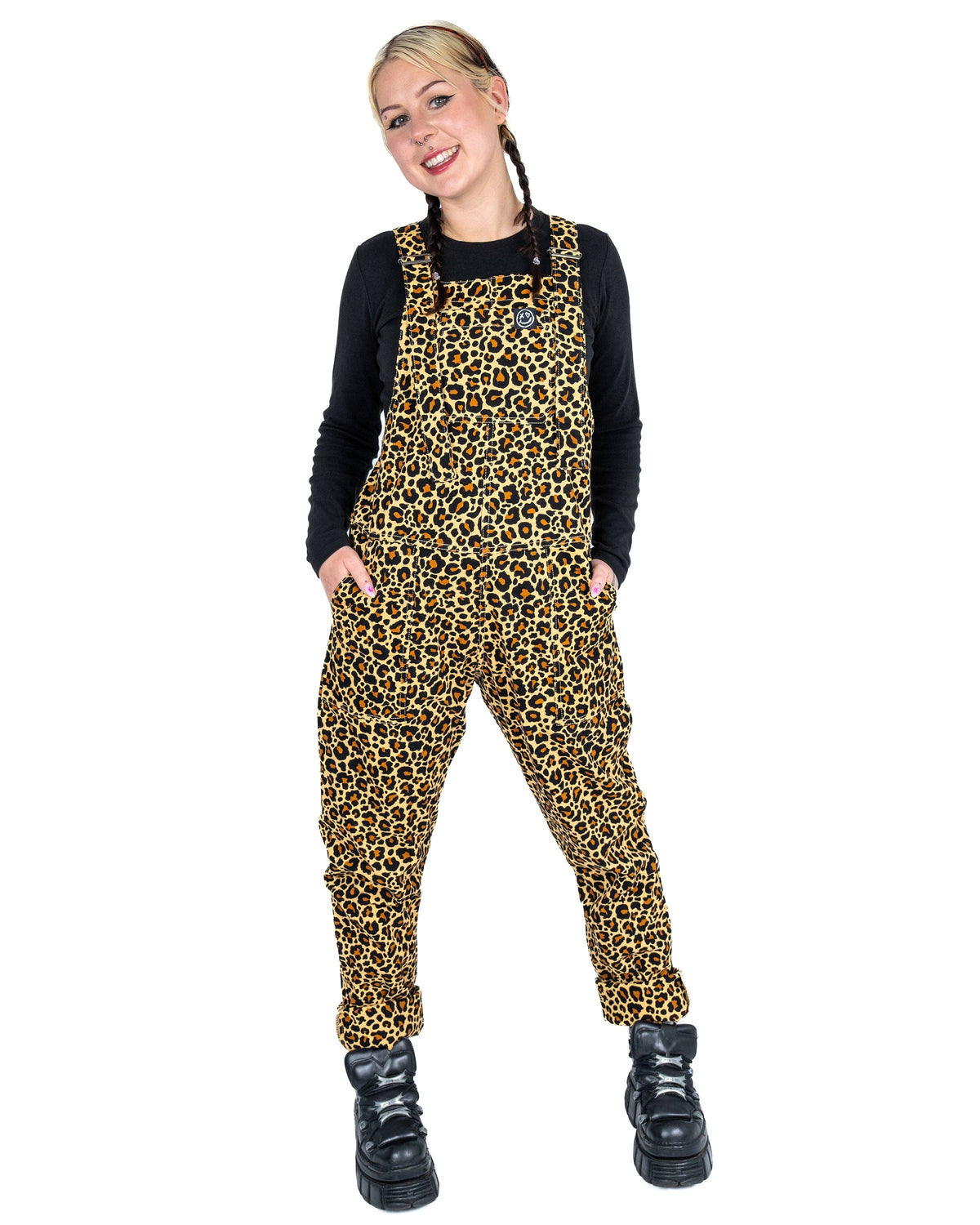 Classic Leopard Stretch Dungarees - Rebel Romance
