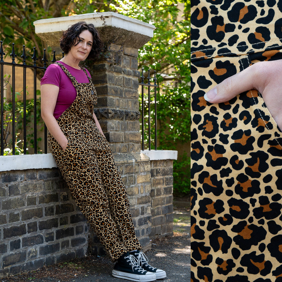 Classic Leopard Stretch Dungarees - Rebel Romance