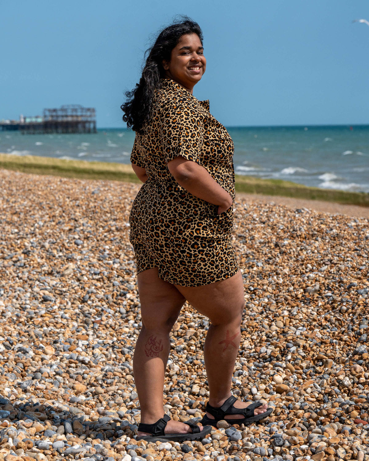 Classic Leopard Shorts Playsuit - Rebel Romance