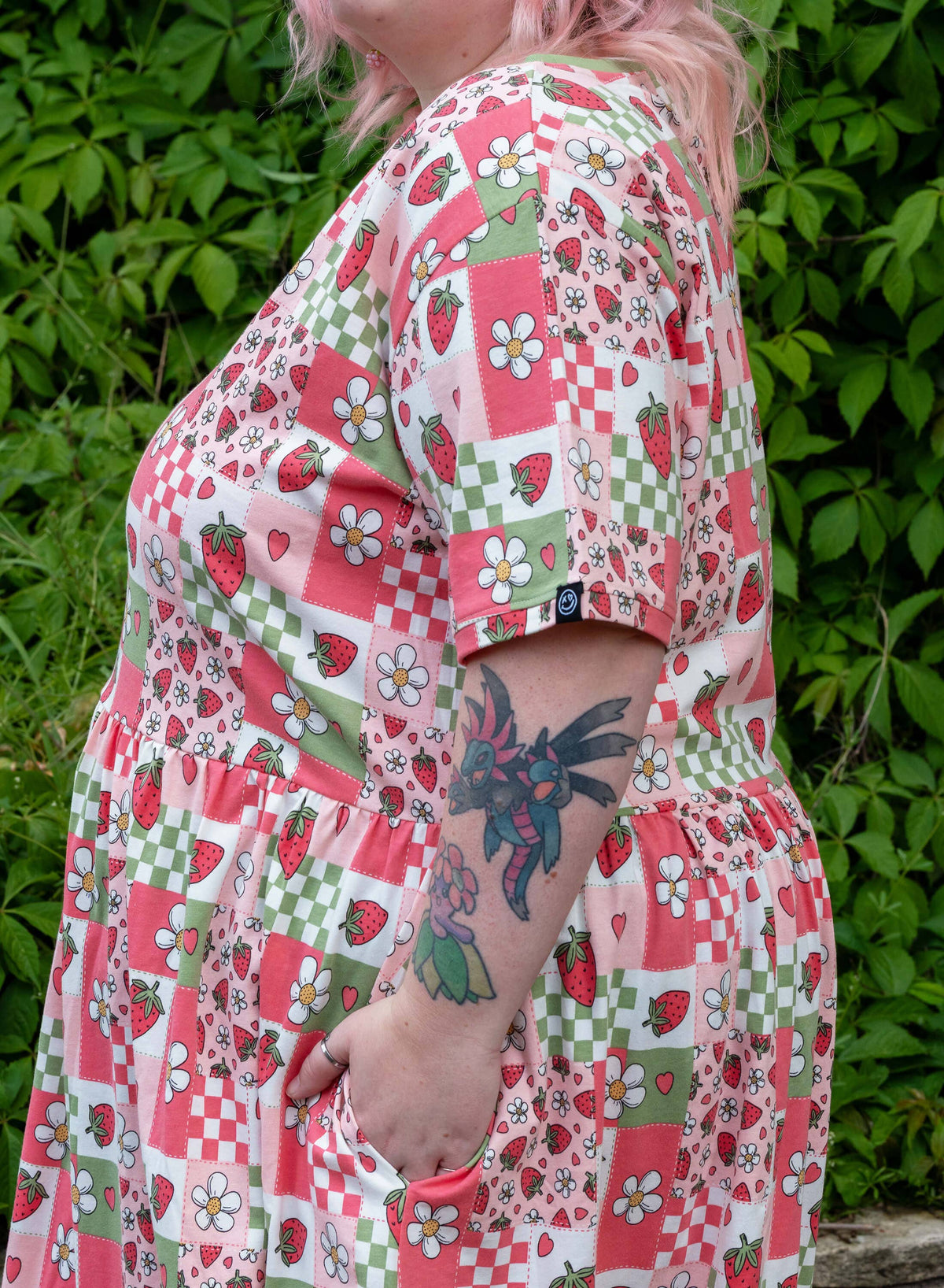Strawberry Picnic Stretch Smock Dress - Rebel Romance