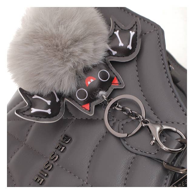 Spiderweb Quilted Bag with Bat Friend