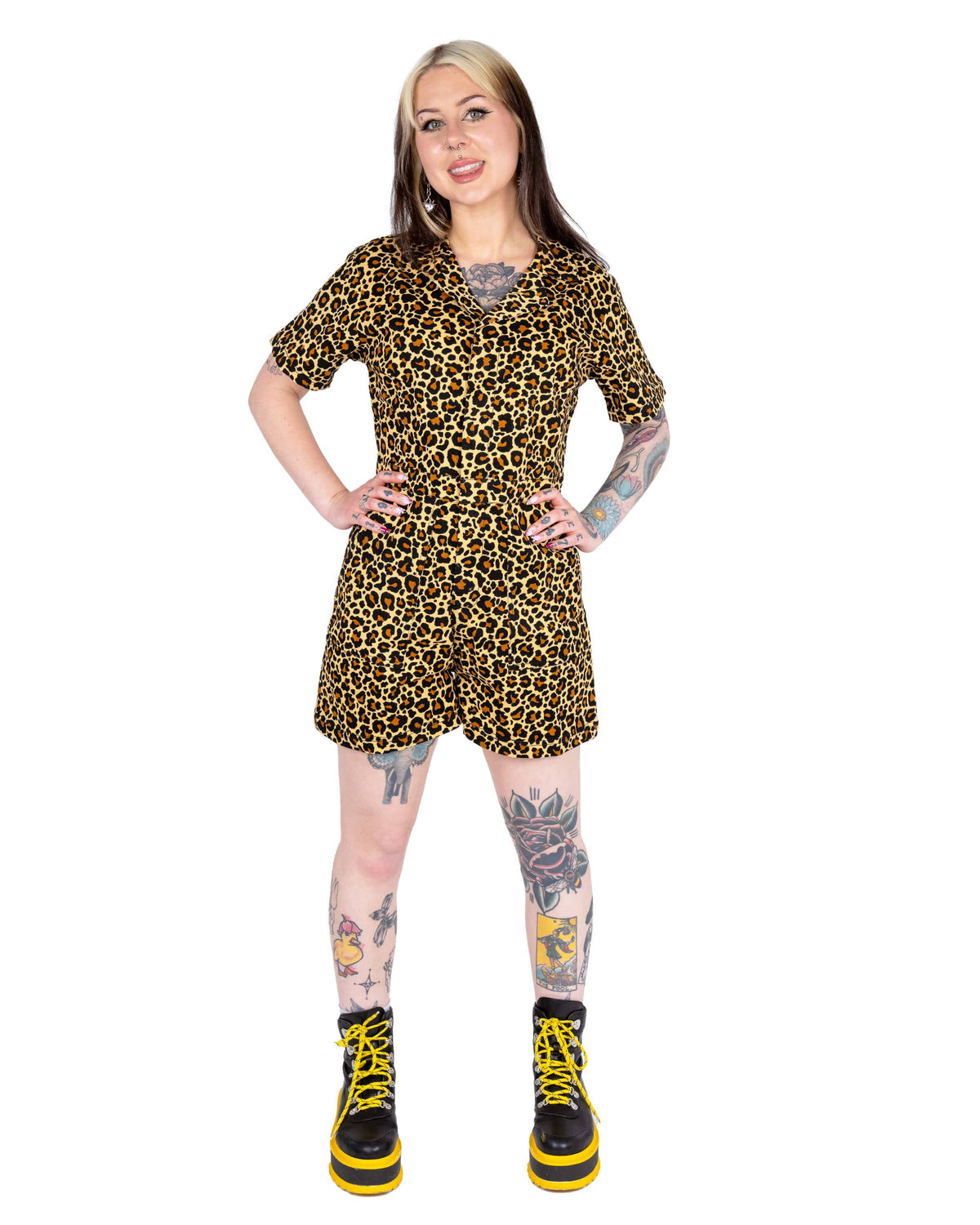 Classic Leopard Shorts Playsuit - Rebel Romance