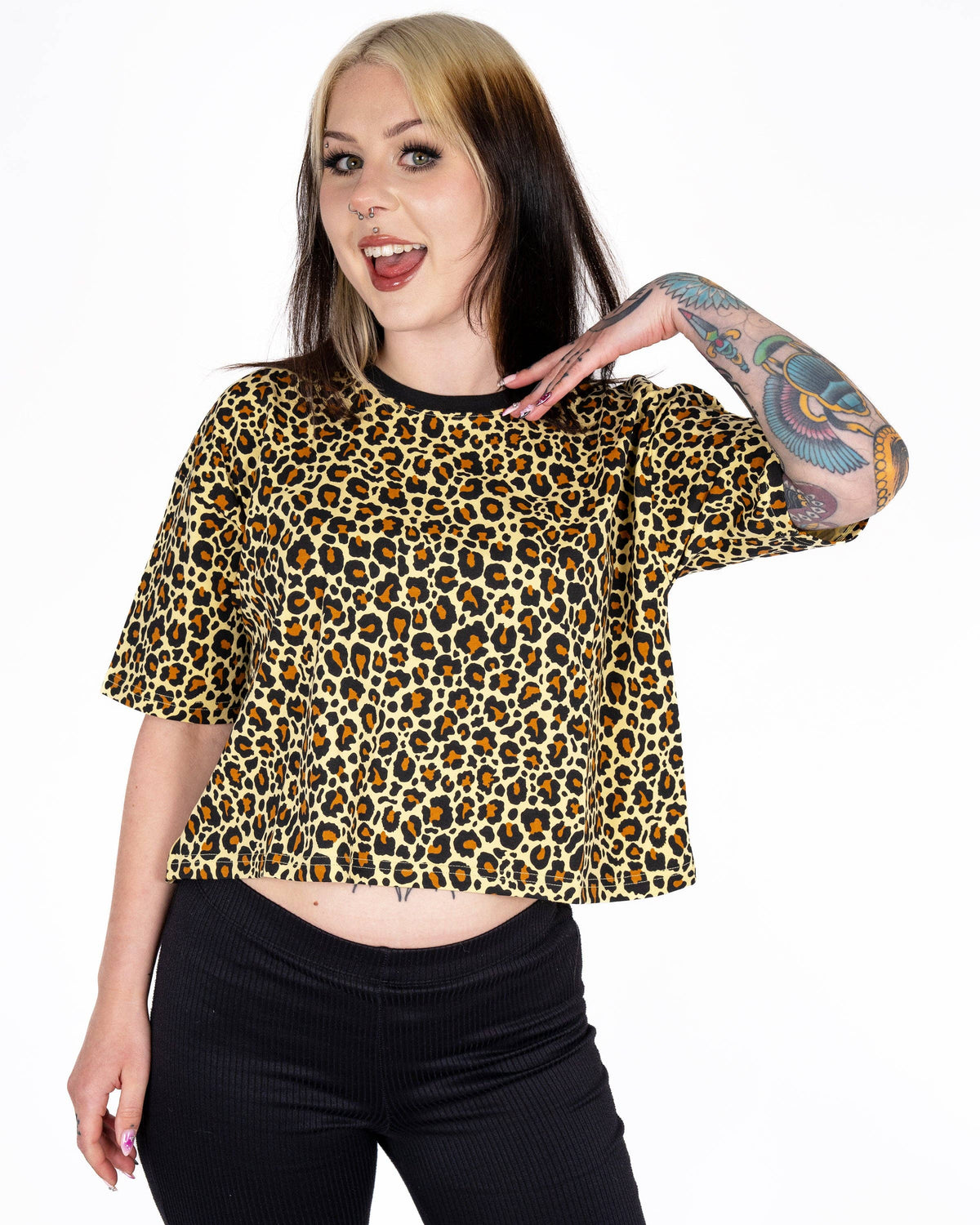 Rebel Romance Classic Leopard Cropped Boxy Tee