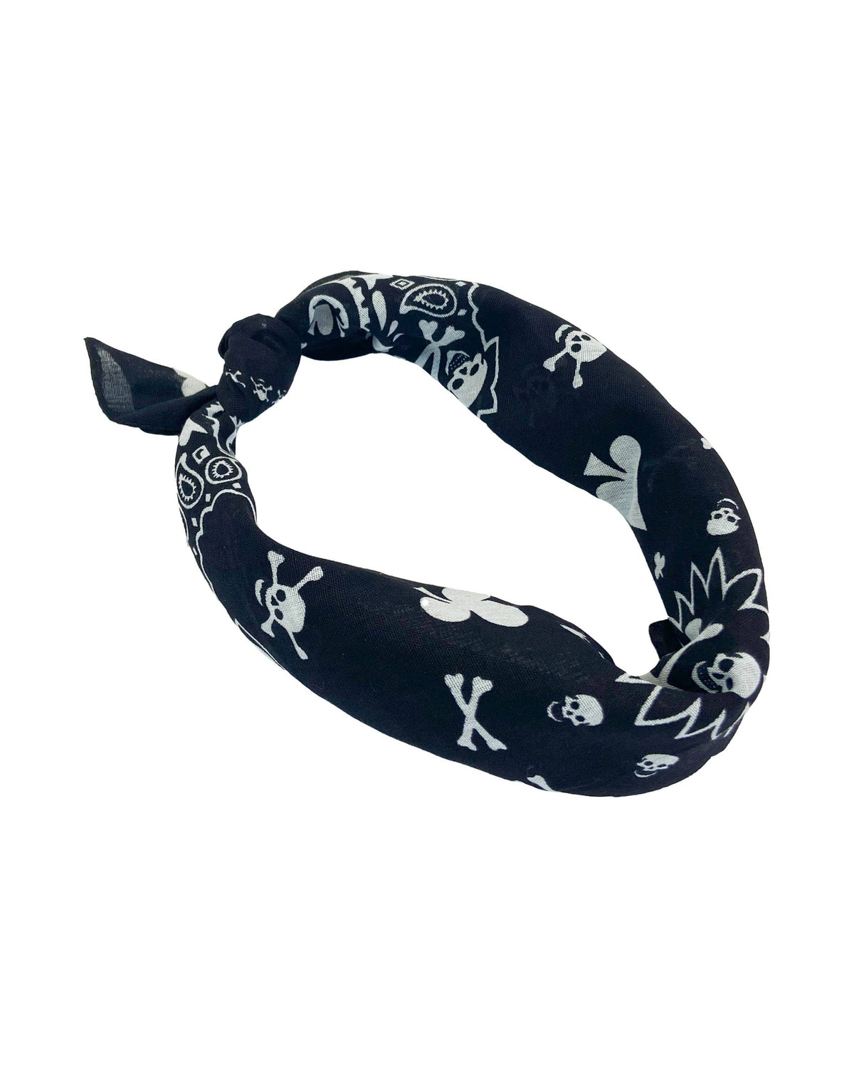 Hearts and Spades Black and White Bandana