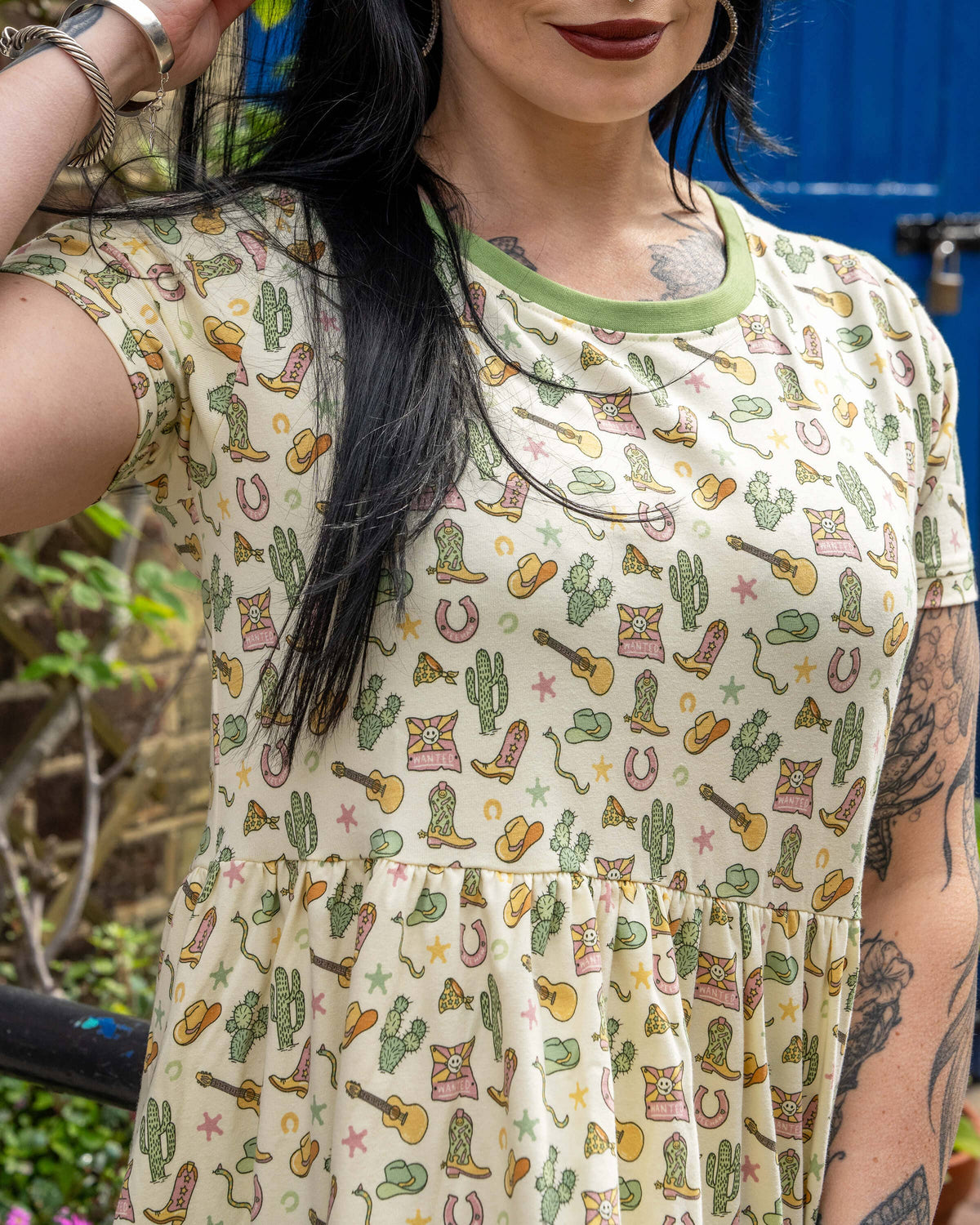 Rebel Romance x Yasmin Cousins Cowboy Stretch Smock Dress