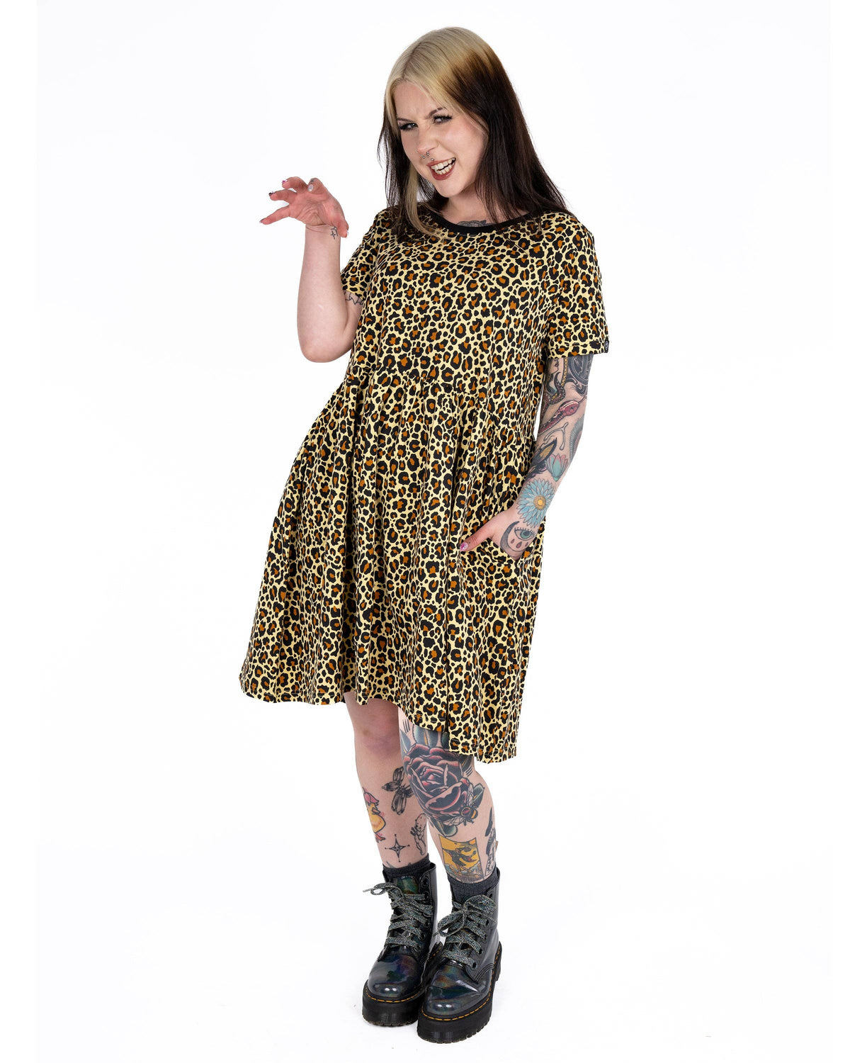 Classic Leopard Stretch Smock Dress - Rebel Romance