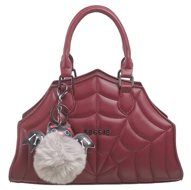 Spiderweb Quilted Bag with Bat Friend