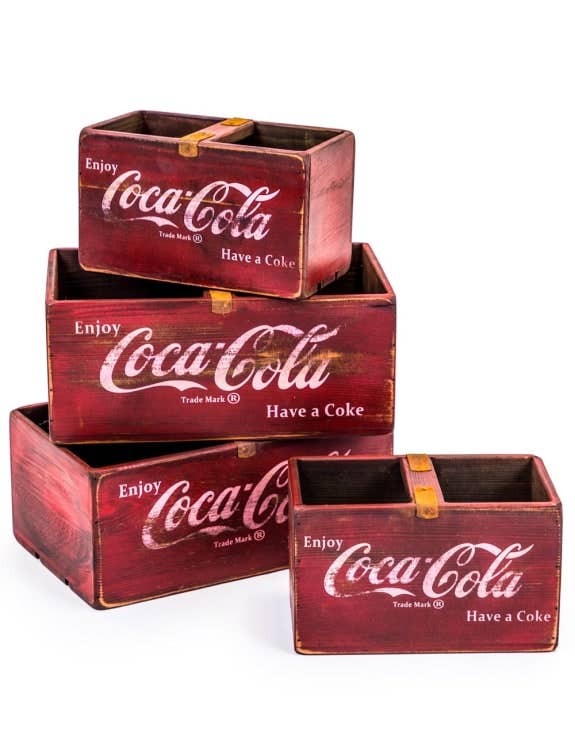 Antiqued Wooden Coca Cola Storage Boxes