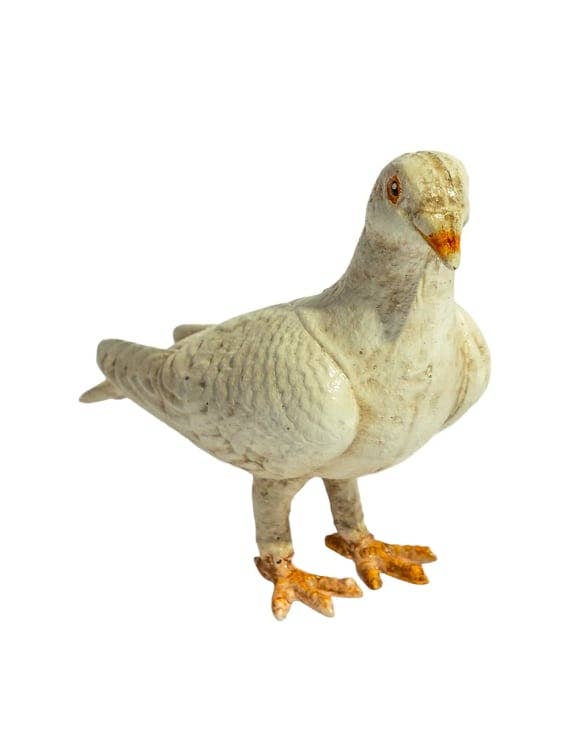 Cast Iron Standing White Dove Figure