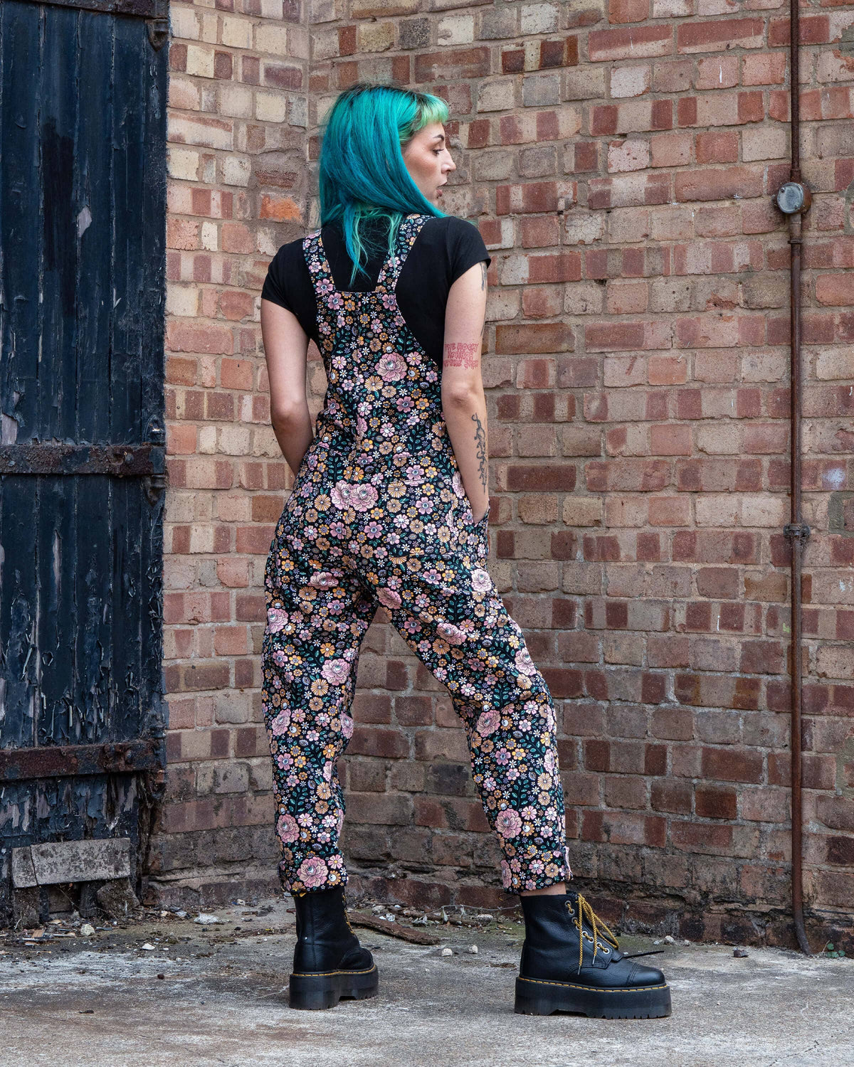 Rebel Romance Eye Spy Floral Stretch Dungarees
