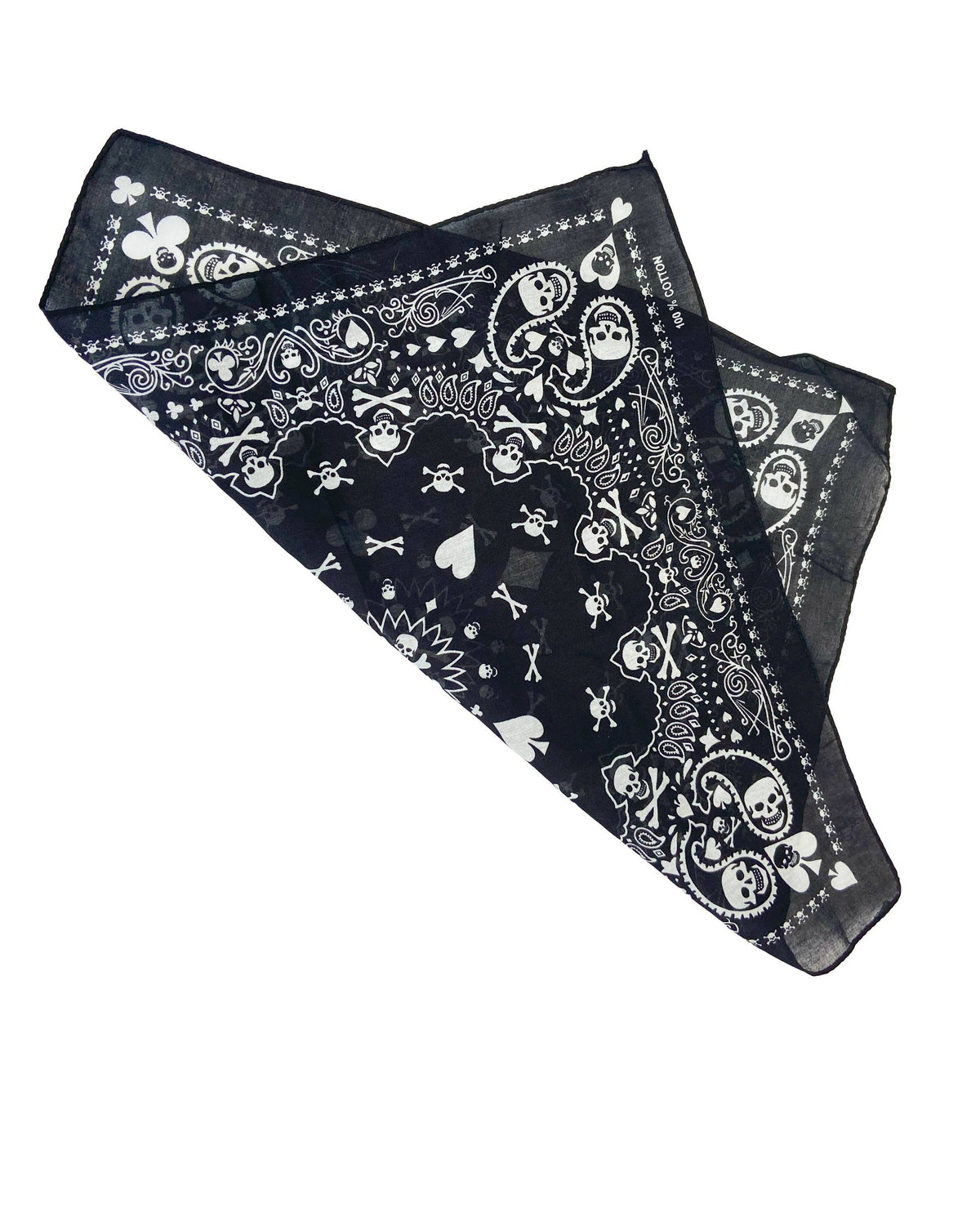 Hearts and Spades Black and White Bandana