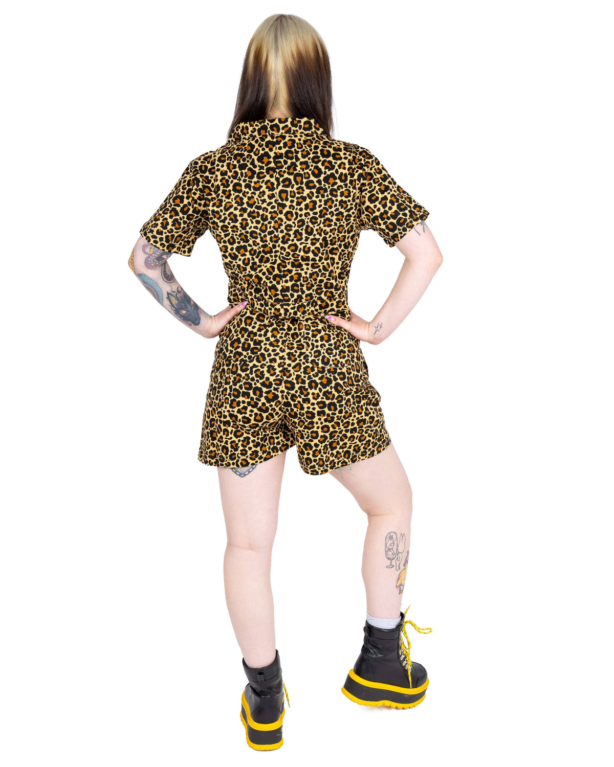 Classic Leopard Shorts Playsuit - Rebel Romance
