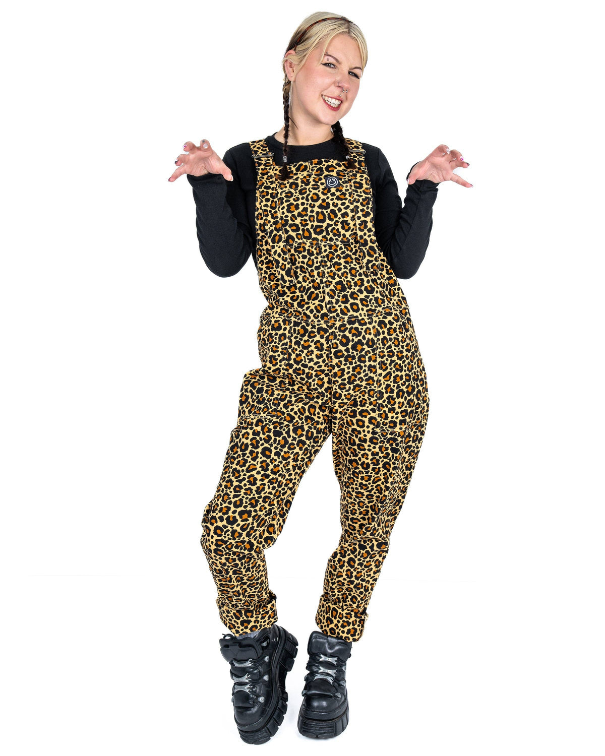 Classic Leopard Stretch Dungarees - Rebel Romance