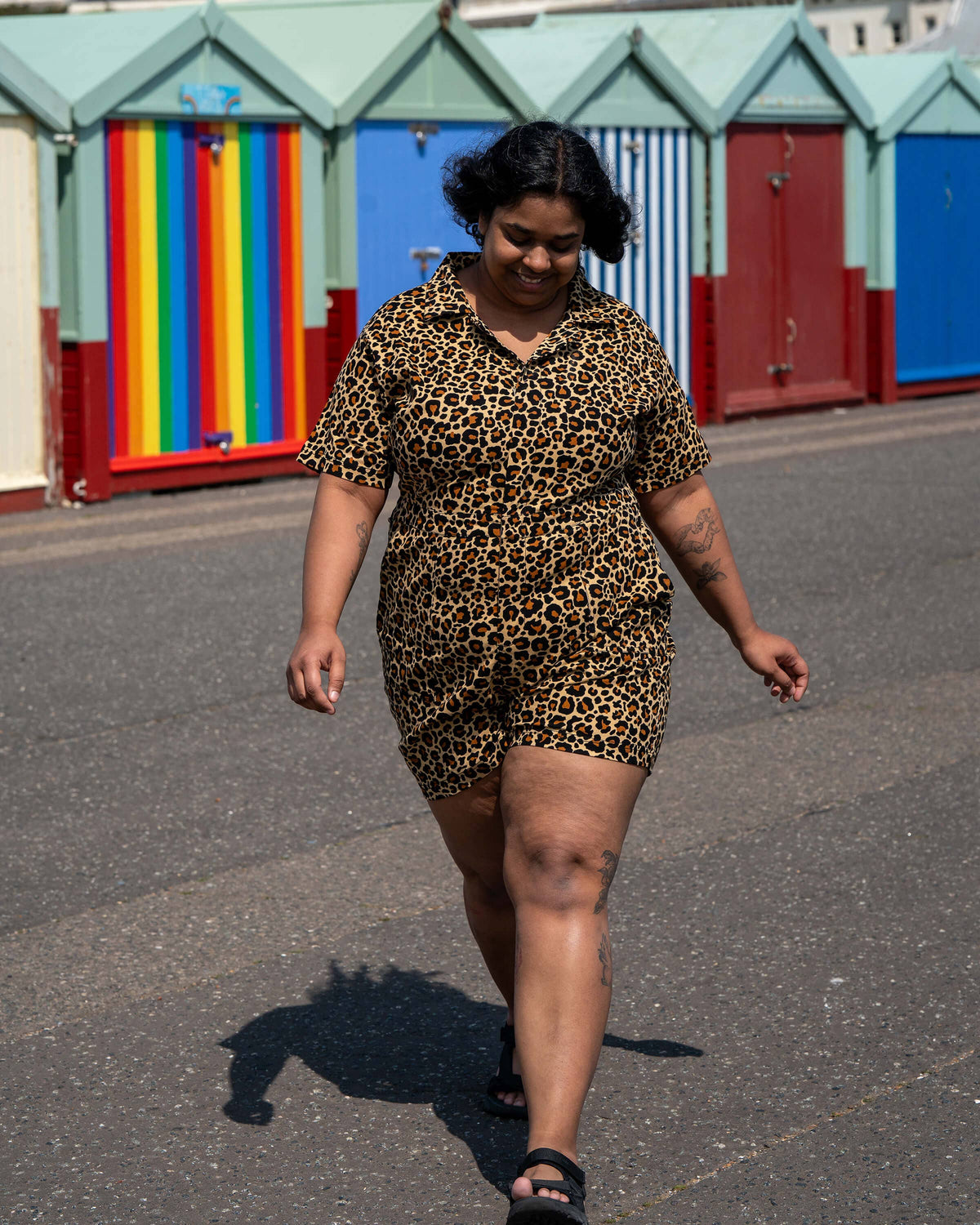 Classic Leopard Shorts Playsuit - Rebel Romance