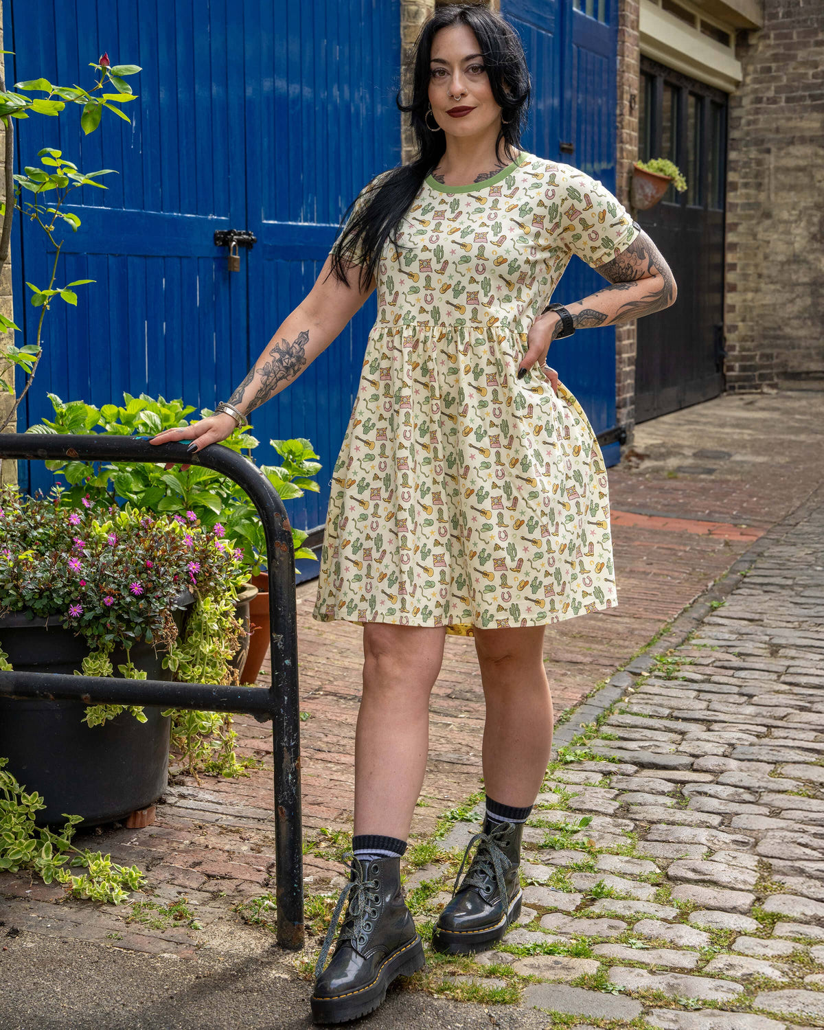 Rebel Romance x Yasmin Cousins Cowboy Stretch Smock Dress