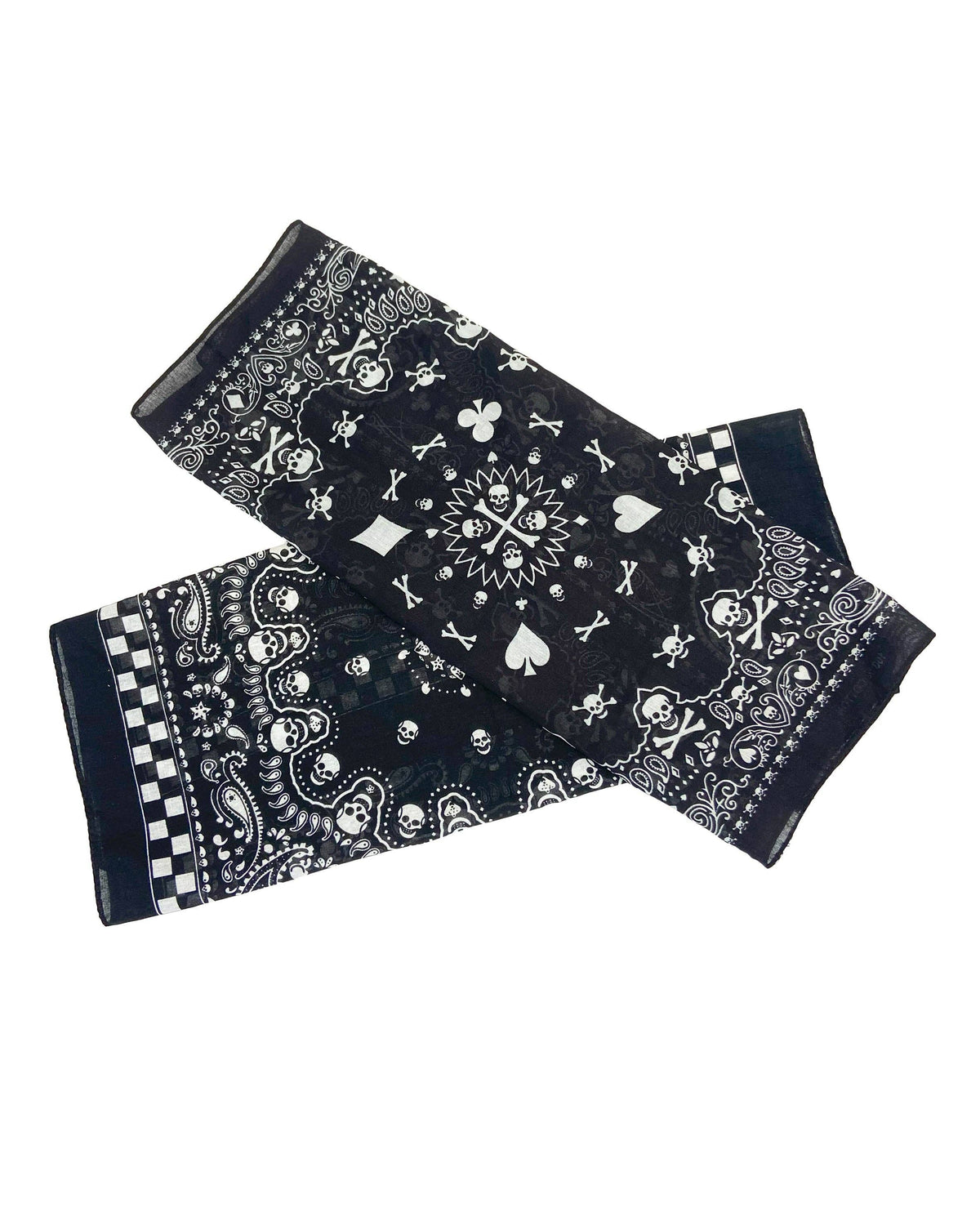 Hearts and Spades Black and White Bandana