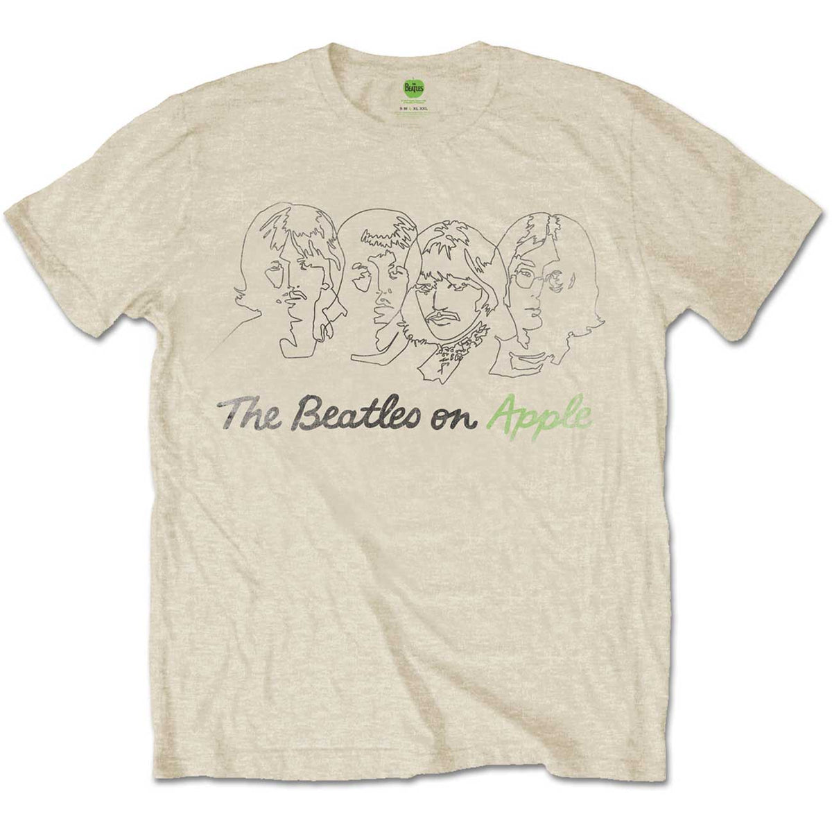 The Beatles Outline Faces on Apple T-Shirt