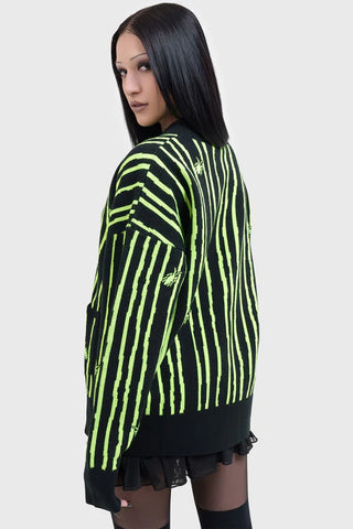 Beetlejuice Beetlejuice Beetlejuice Intarsia Cardigan- Killstar x Beetlejuice