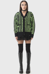 Beetlejuice Beetlejuice Beetlejuice Intarsia Cardigan- Killstar x Beetlejuice