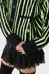 Beetlejuice Beetlejuice Beetlejuice Intarsia Cardigan- Killstar x Beetlejuice