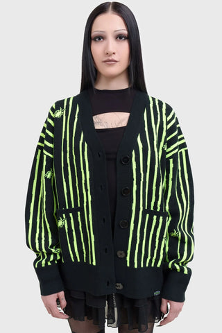 Beetlejuice Beetlejuice Beetlejuice Intarsia Cardigan- Killstar x Beetlejuice