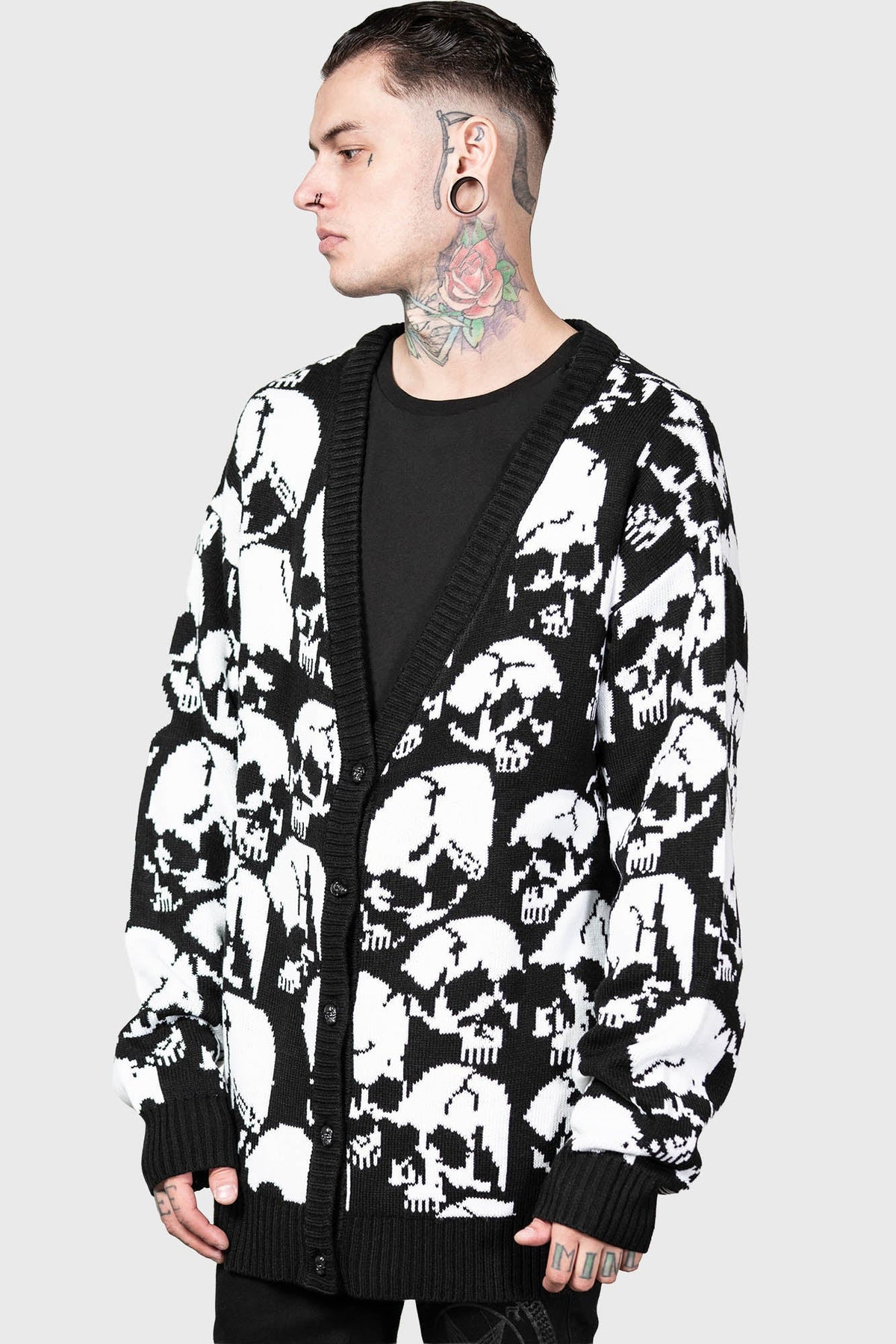 Bone Idle Skull Knitted Cardigan - Killstar