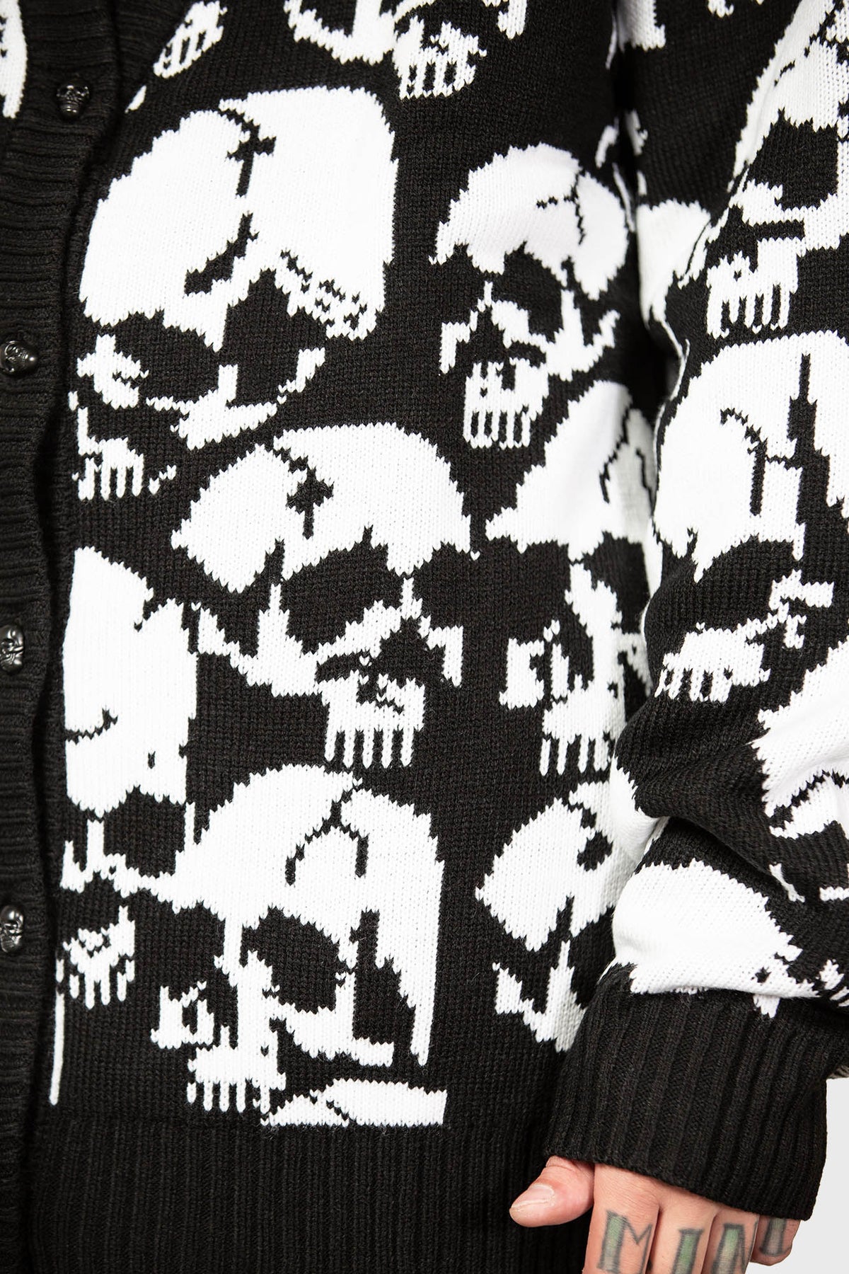 Bone Idle Skull Knitted Cardigan - Killstar