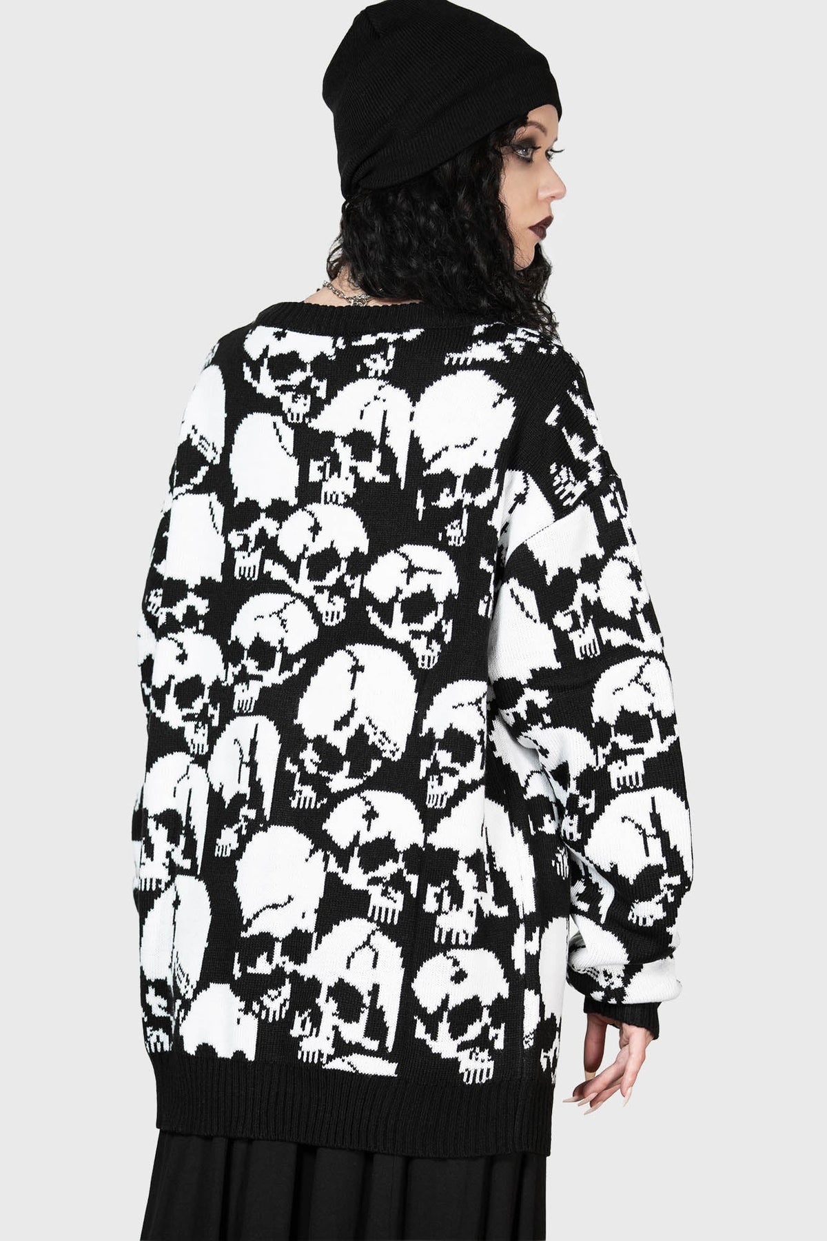 Bone Idle Skull Knitted Cardigan - Killstar