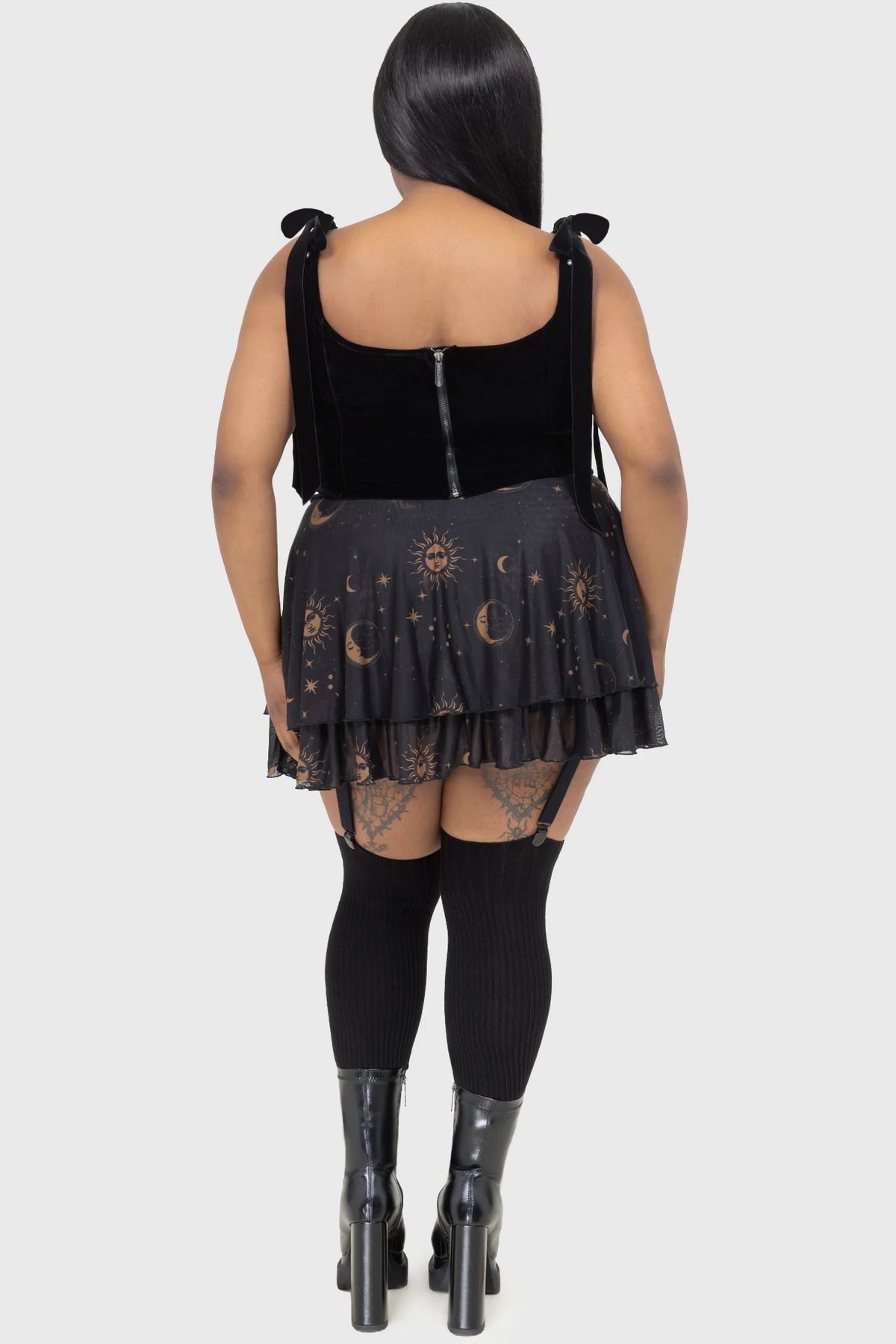 Celestial Yasumi Skirt ith Detachable Suspender Clips - Killstar